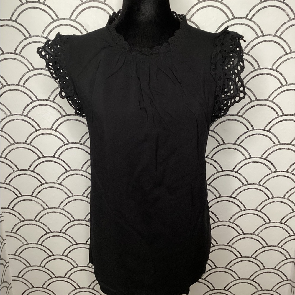 Gibson Look Black Sleeveless Blouse – Size Large